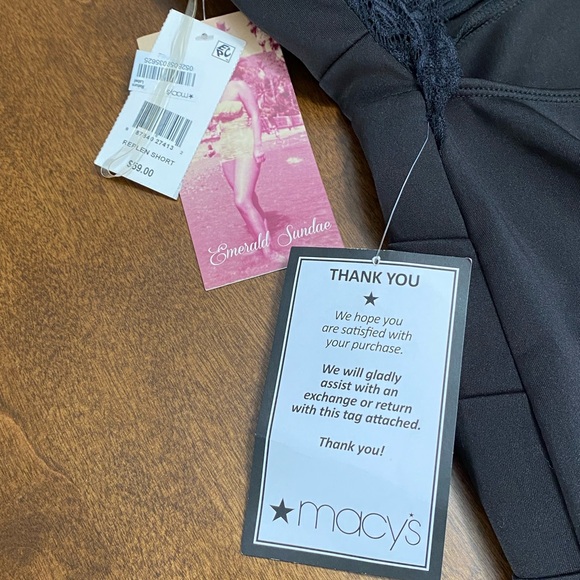 NWT Emerald Sundae Black Ruffled Lace Backed Dress Size L. - Picture 6 of 6